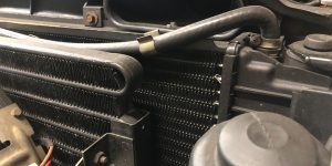 Up close of a black radiator