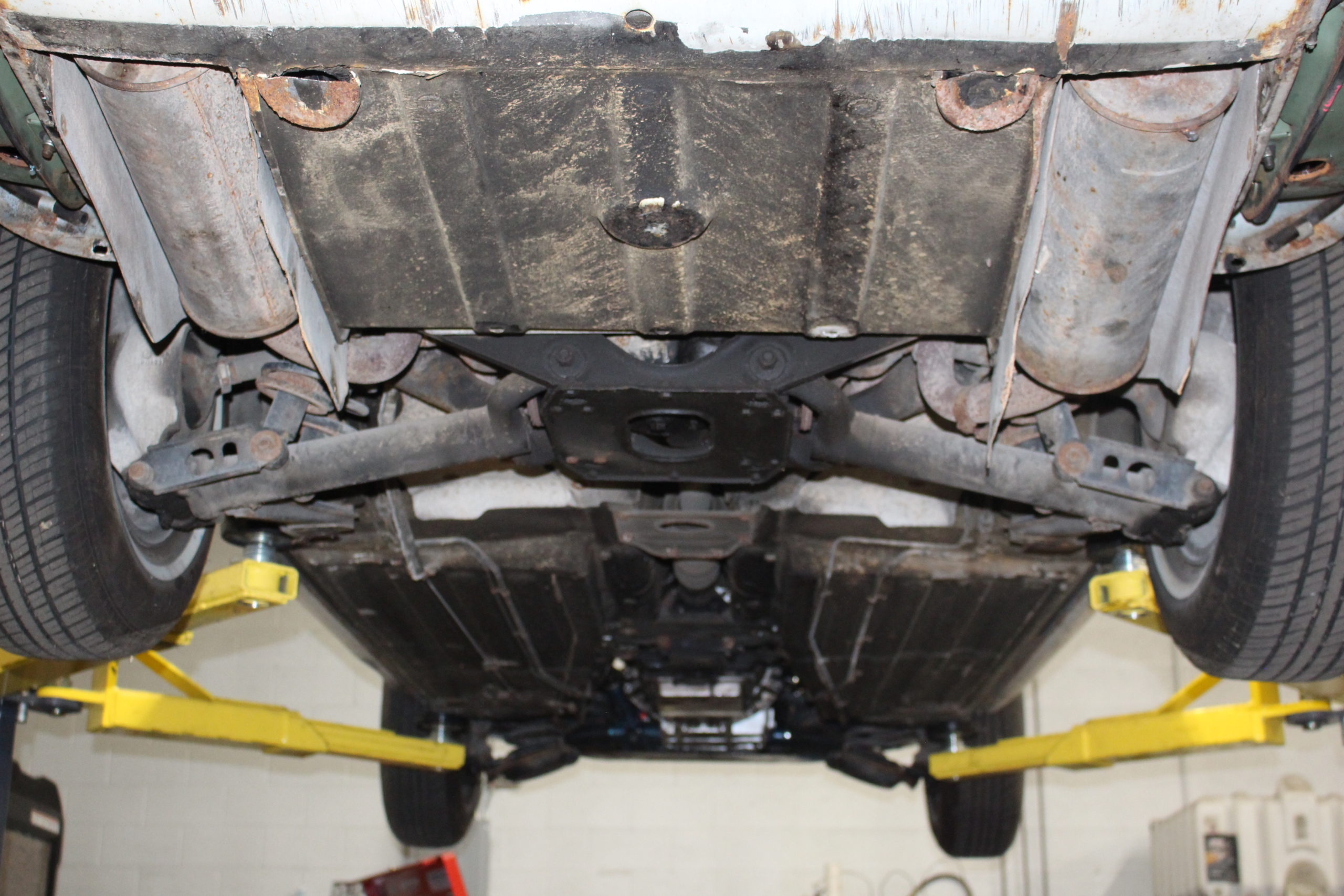 Underside of a car